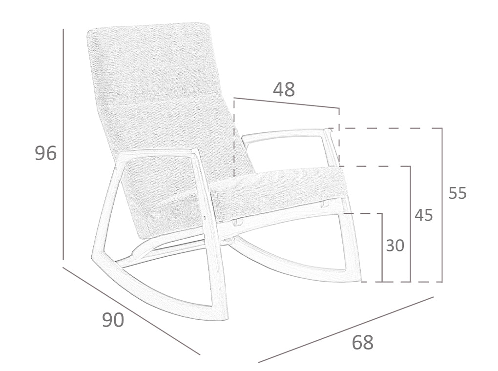 Sillón con balancín de tela gris Angel Cerdá