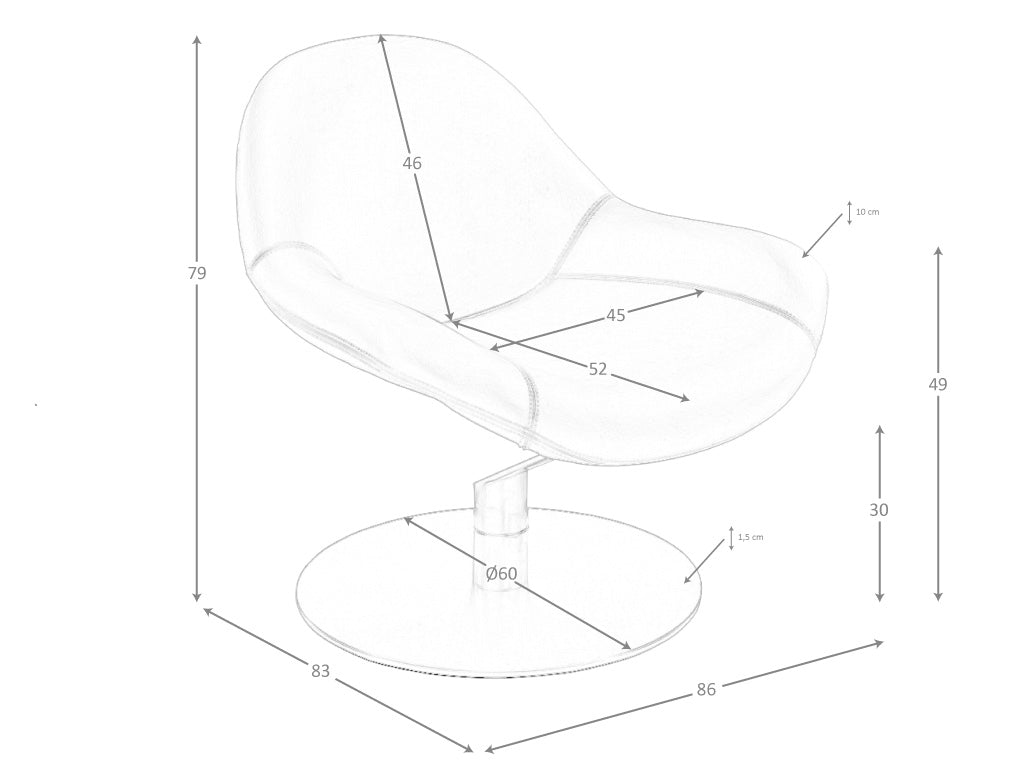 Silla giratoria de piel ecológica marrón Angel Cerdá