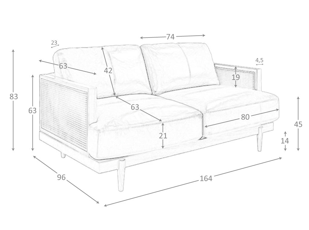 Sofá de diseño moderno de piel marrón Angel Cerdá