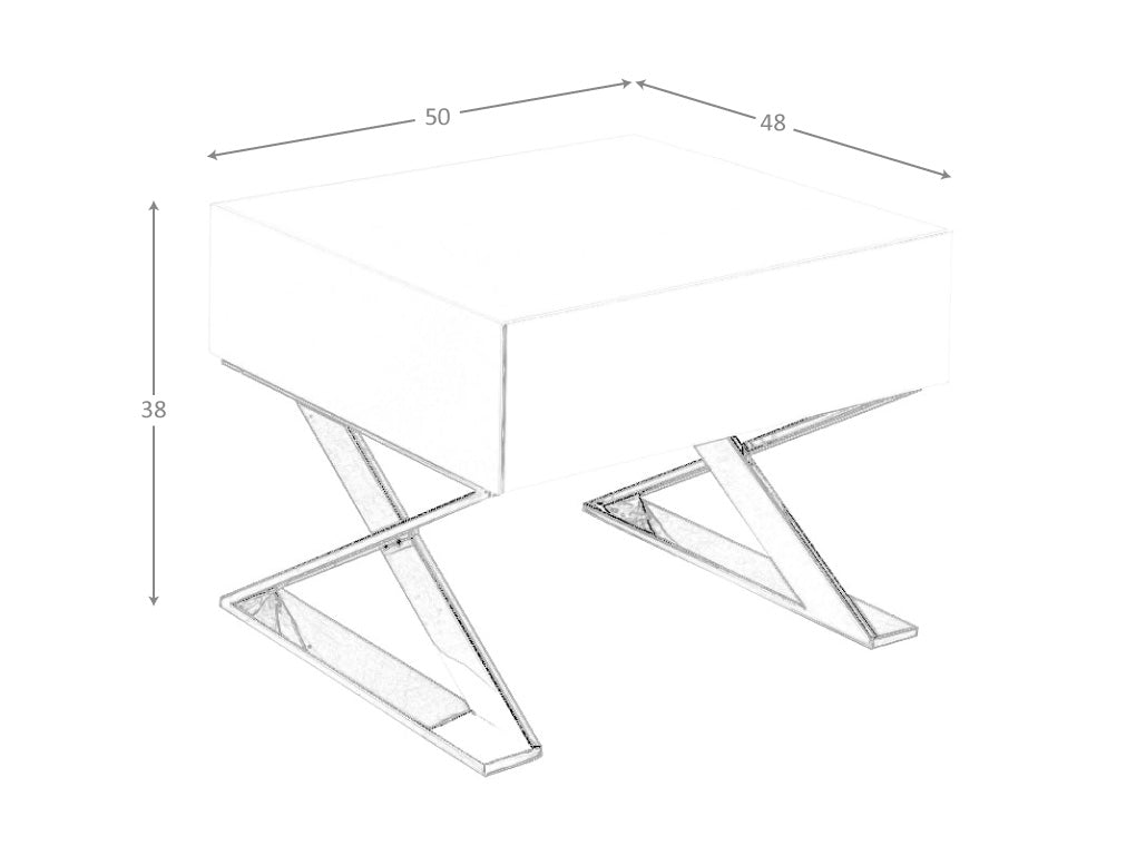 Mesa de noche con patas de lámina de acero Angel Cerdá
