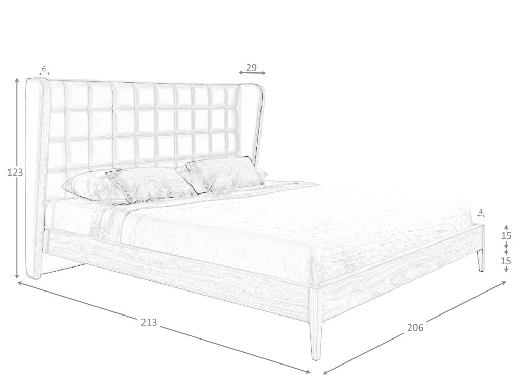 La cama de eco-cuero verde oscuro con diseño moderno