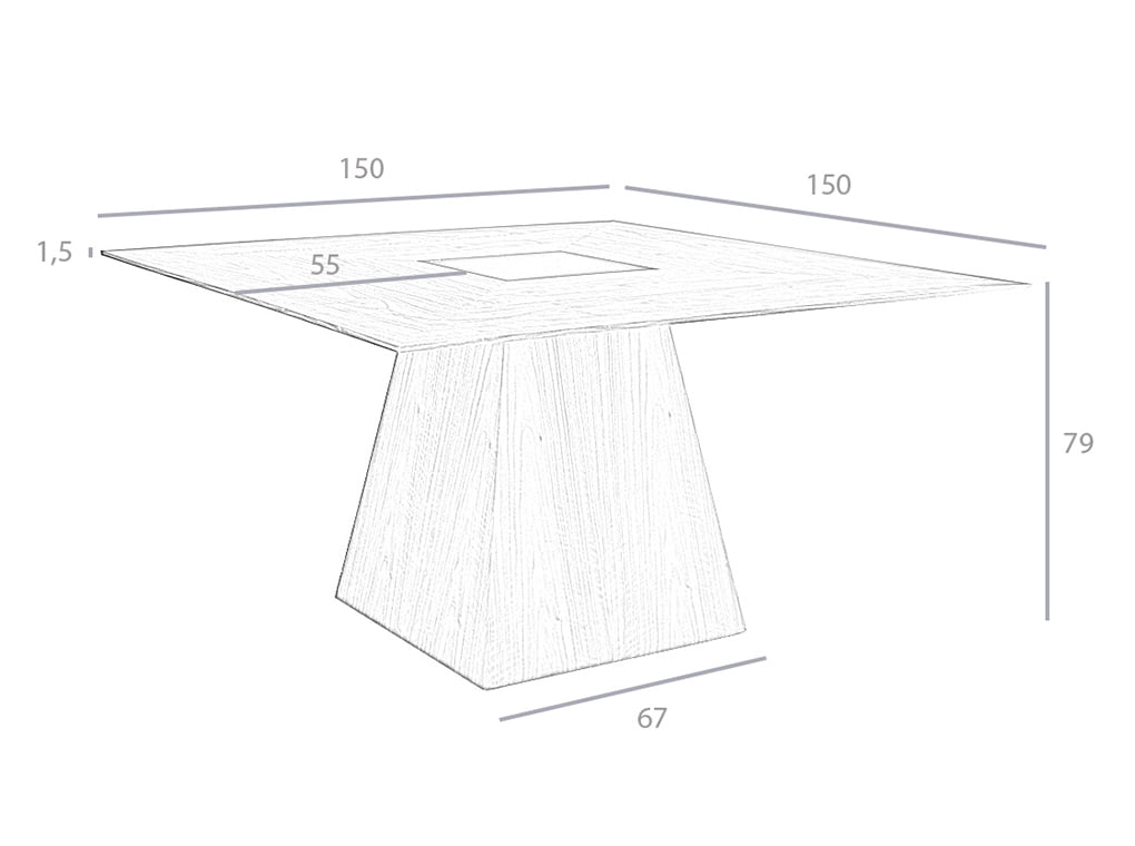 Mesa de comedor de nogal con detalle central de vidrio negro Angel Cerdá.
