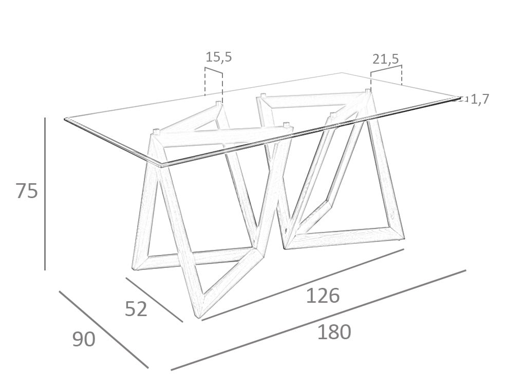 Mesa de comedor de roble con soporte metálico de Angel Cerdá.