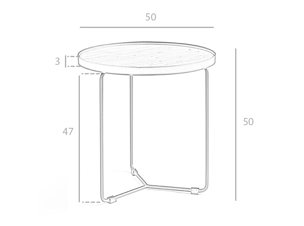 Mesa de café de nogal con soporte metálico Angel Cerdá