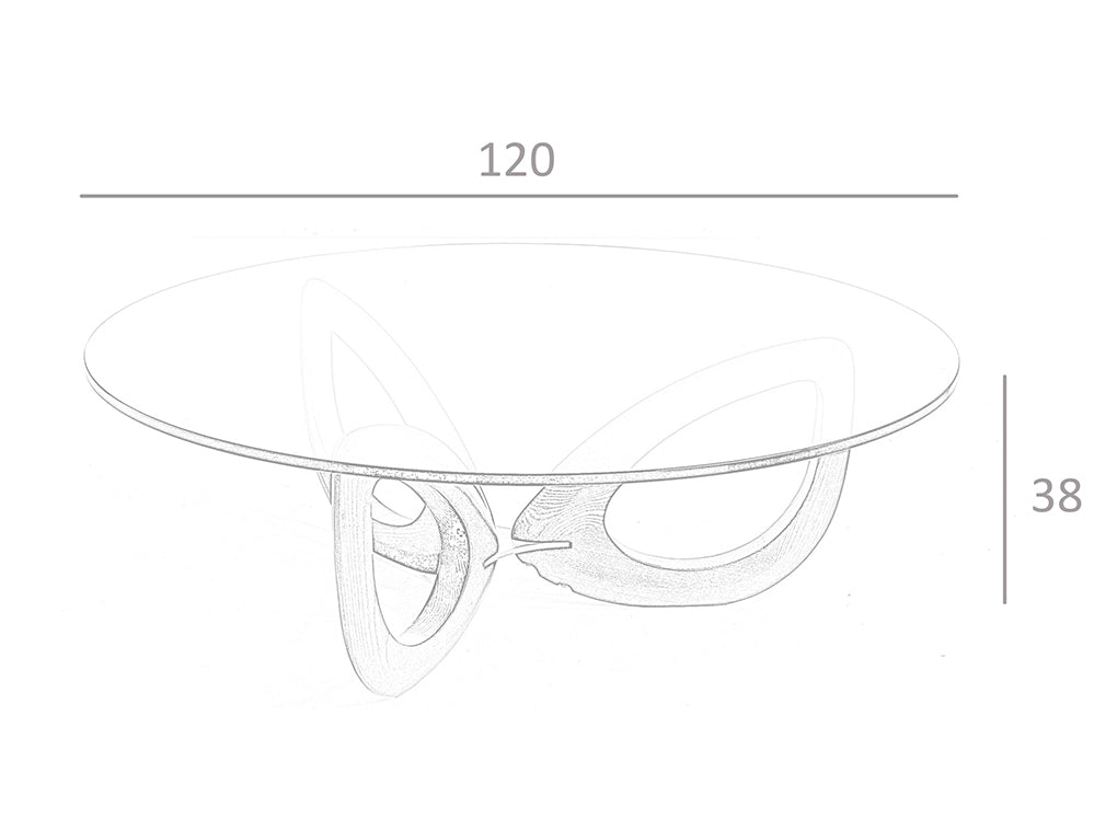 Mesa de café de roble con soporte metálico Angel Cerdá