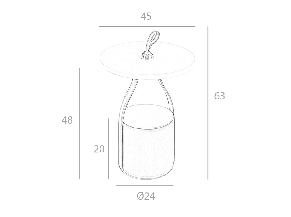 Mesa Lateral con Piel Ecológica Marrón Chocolate de Angel Cerdá