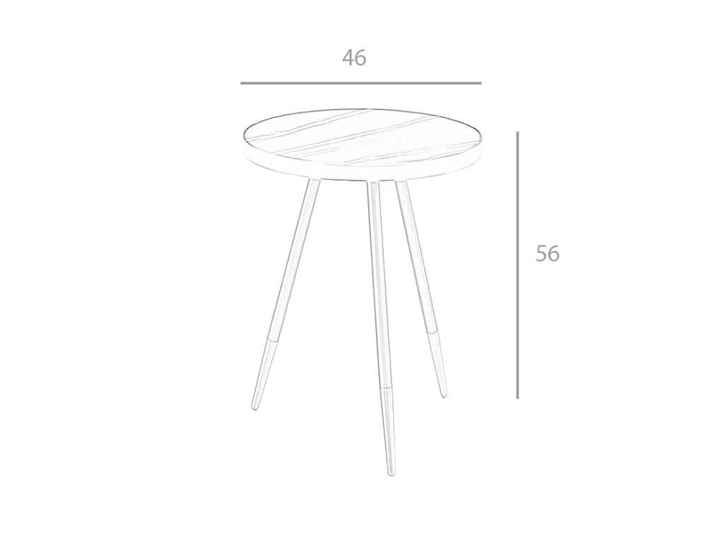Mesa Lateral de Porcelana con Acabado de Mármol Negro Angel Cerdá