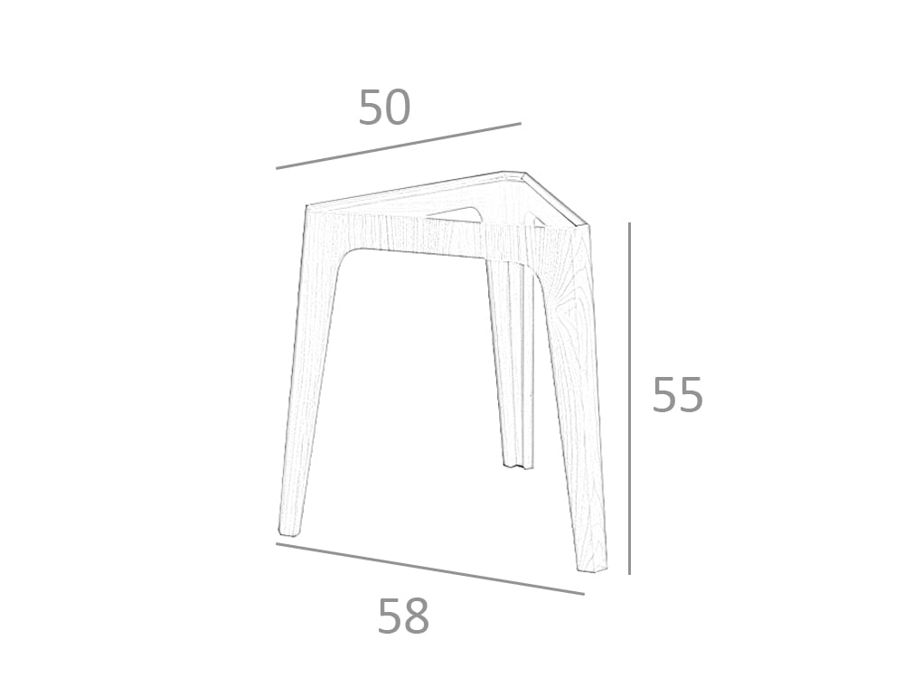 Mesa lateral de roble con soporte metálico Angel Cerdá