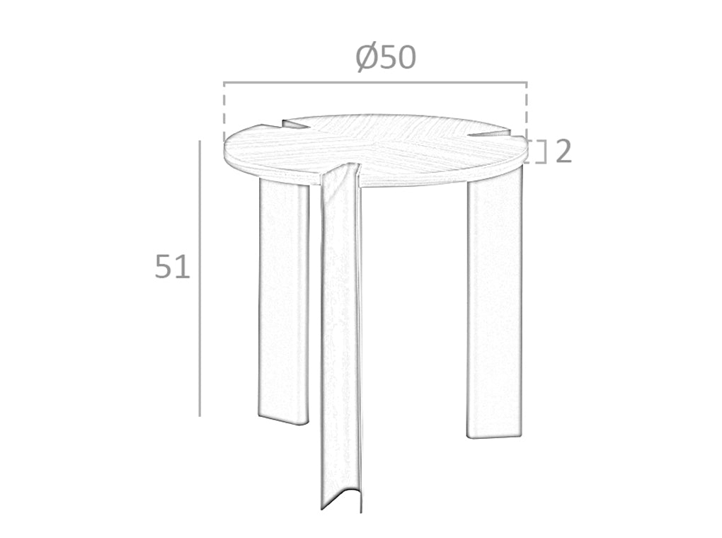 Mesa lateral de nogal y acero negro