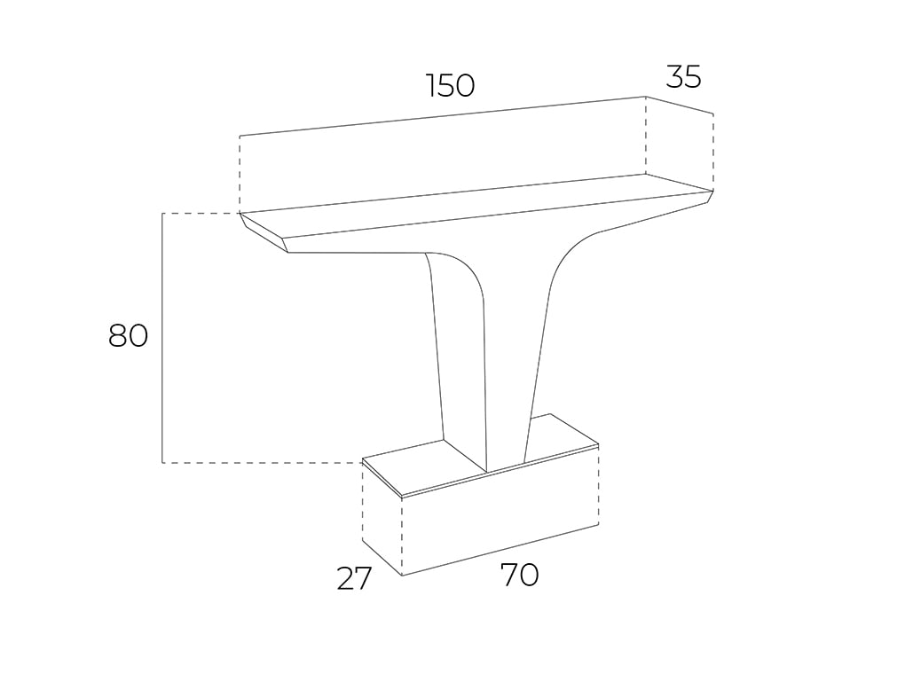 Consola de Nogal con Base de Acero Inoxidable Angel Cerdá