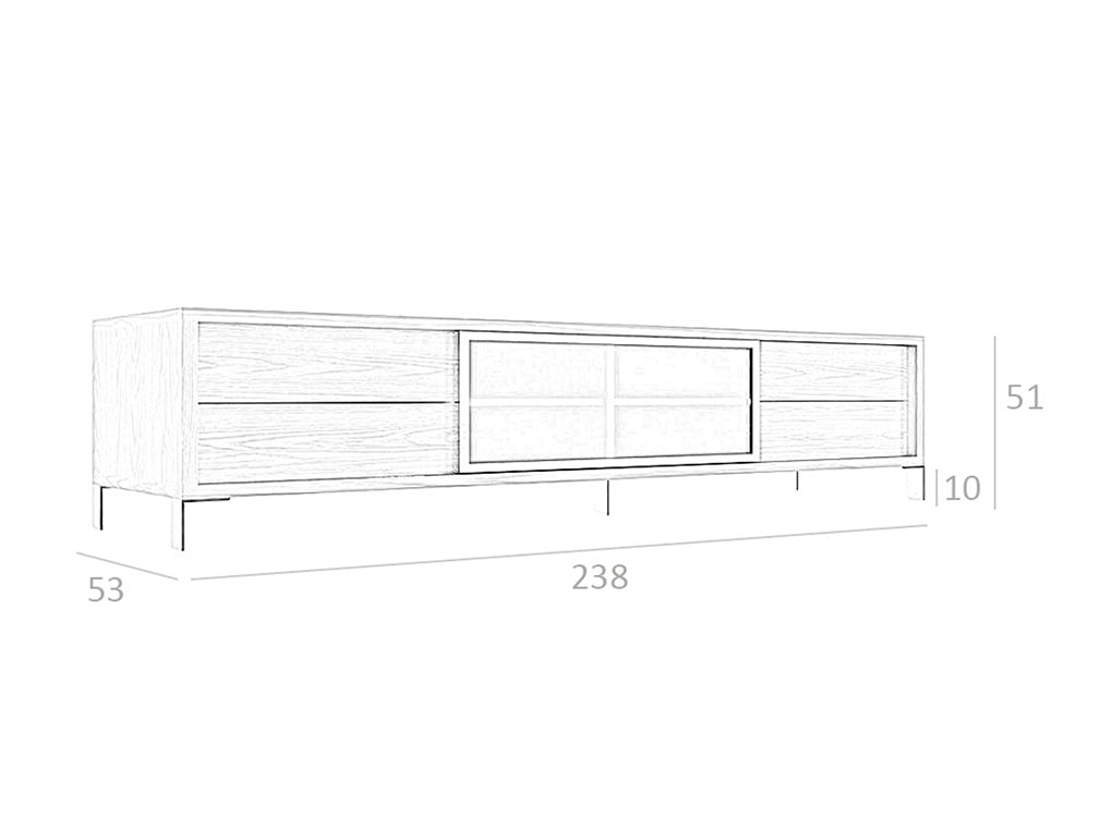 Cómoda de TV de Nogal con cajones de vidrio de Angel Cerdá