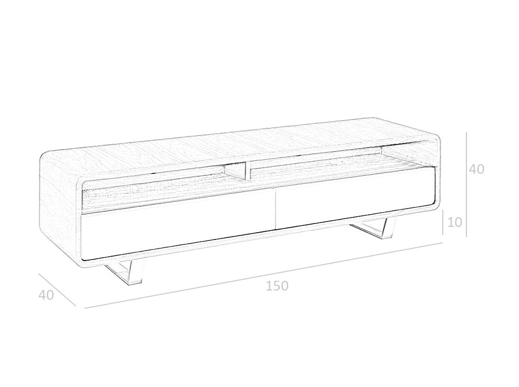 Cómoda de TV de Nogal y Blanco con Patas de Acero Angel Cerdá