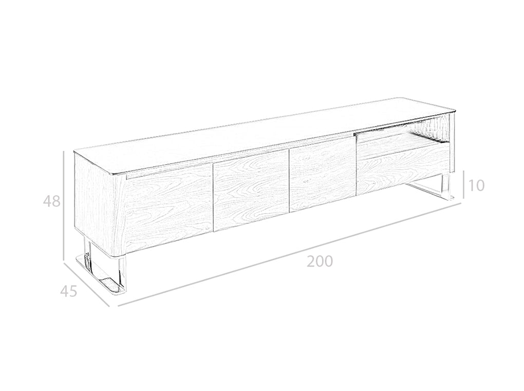 Cómoda de TV de Nogal y Vidrio Negro Angel Cerdá