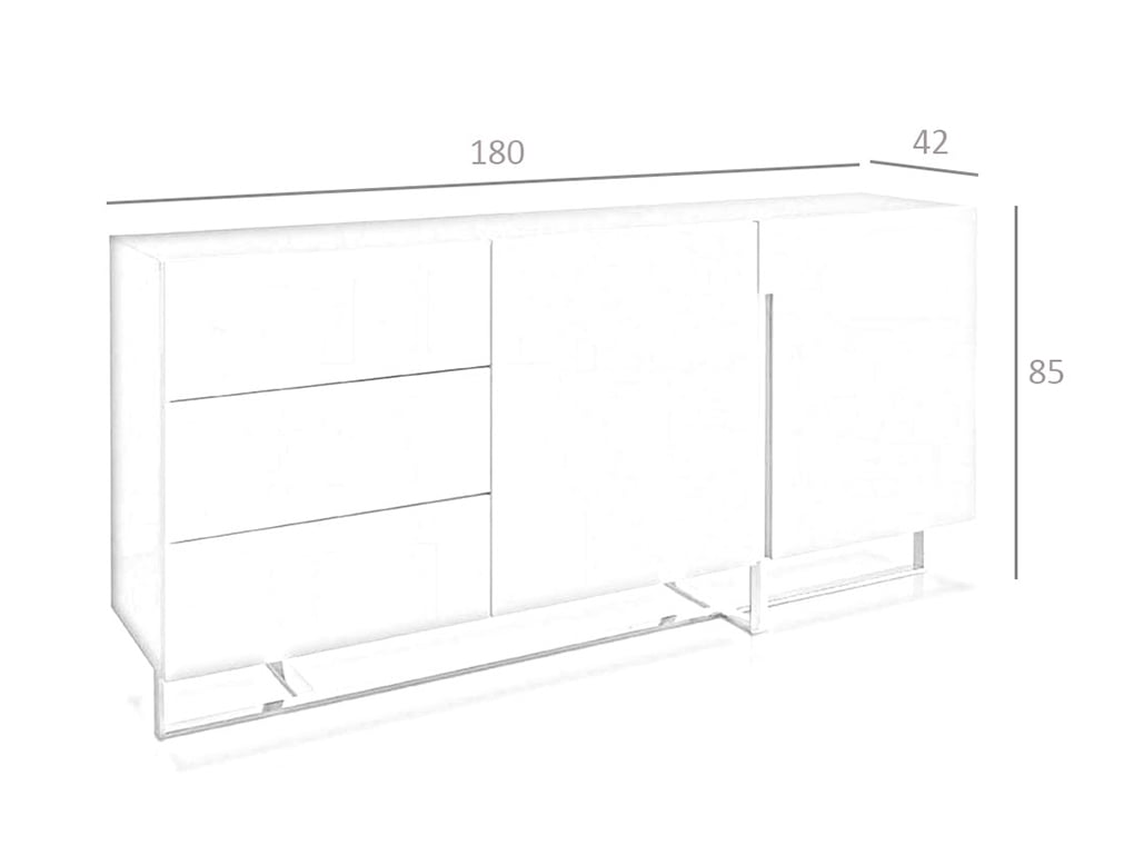 Cómoda blanca con patas de acero Angel Cerdá