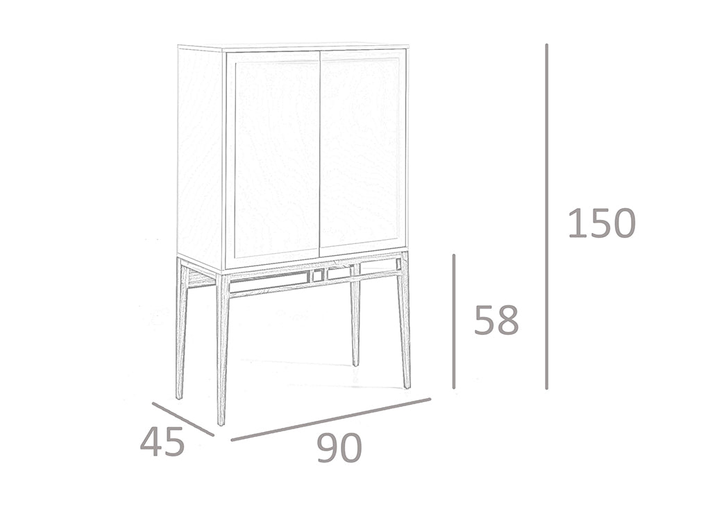 Cómoda con patas de nogal Angel Cerdá