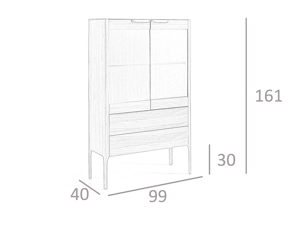 Vitrina de Nogal y Fibra de Vidrio con Efecto de Mármol Angel Cerdá