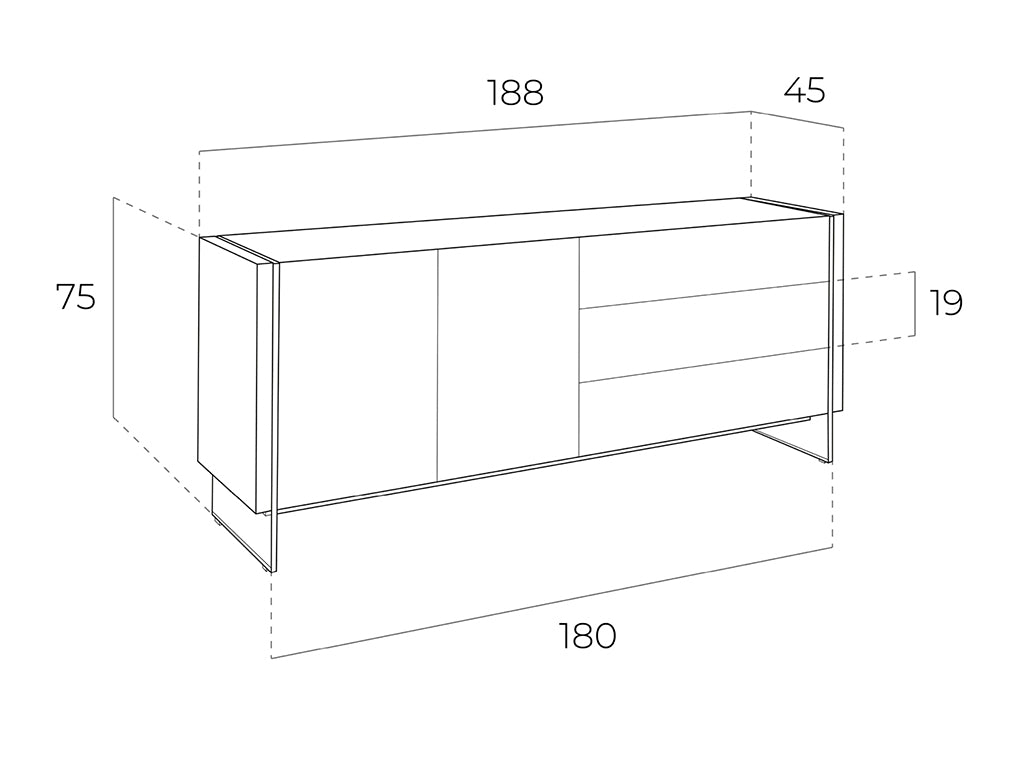 Cómoda de Nogal con Patas de Cristal Angel Cerdá