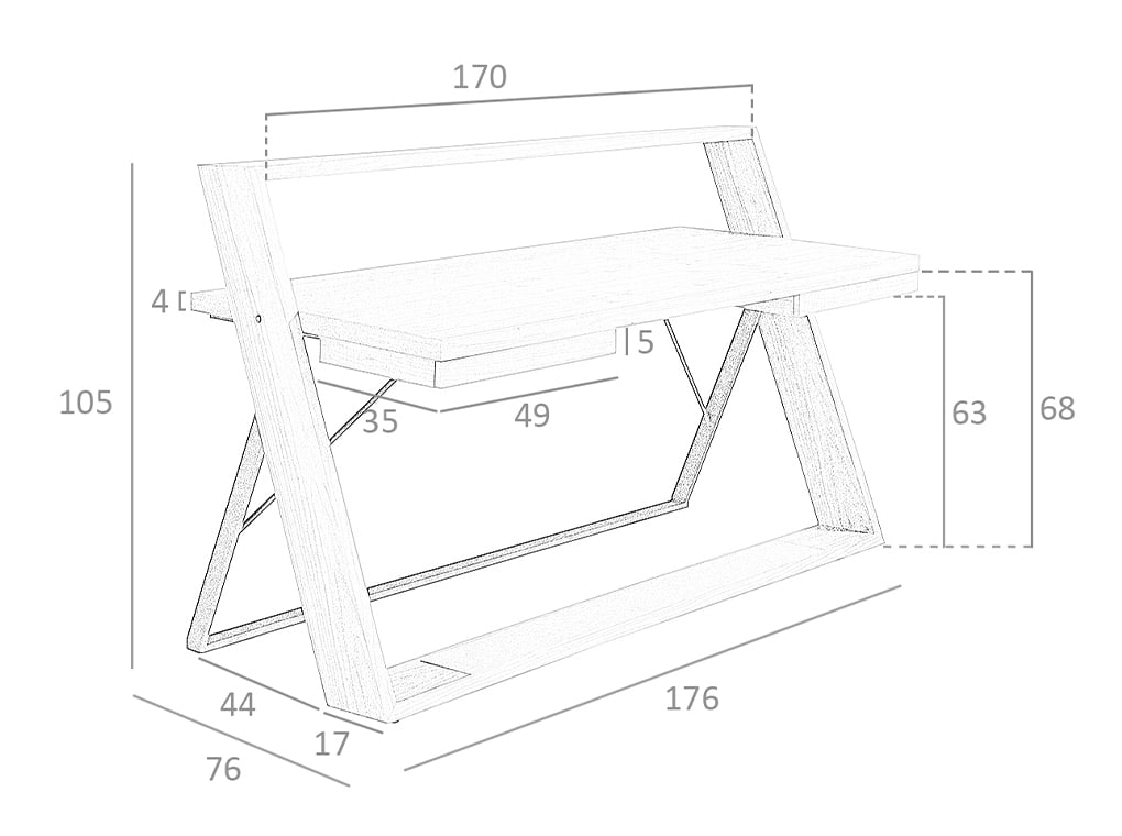 Oficina de madera de nogal y acero negro Angel Cerdá