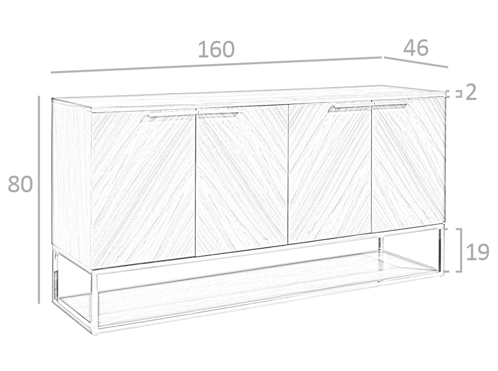 Cómoda de Nogal con estructura de Acero Cromado Angel Cerdá