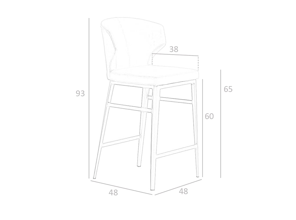 Taburete tapizado en piel ecológica Mink de Angel Cerdá.