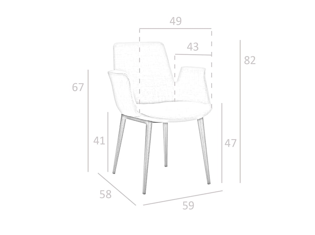 Silla tapizada con tela gris Angel Cerdá