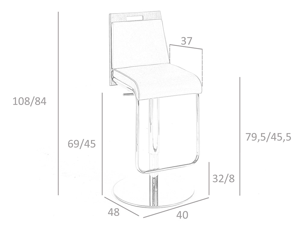 Silla ajustable de eco-cuero marrón Angel Cerdá