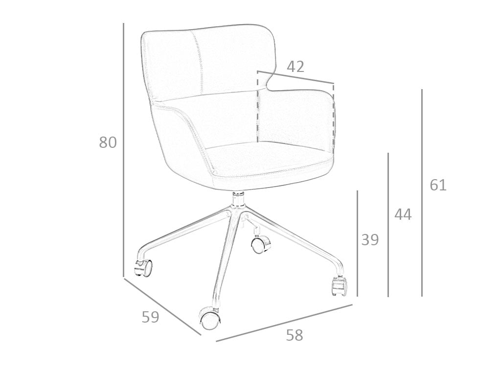 Silla de Oficina Giratoria de Cuero Ecológico Azul