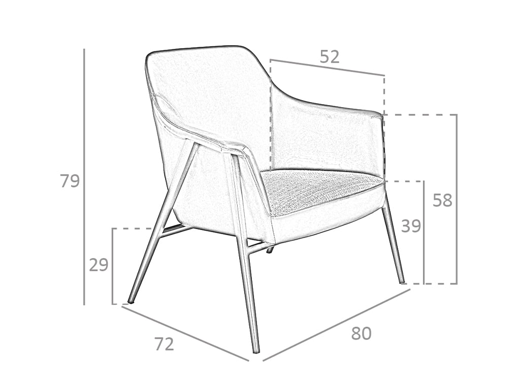 Sillón tapizado en tela y piel ecológica Angel Cerdá