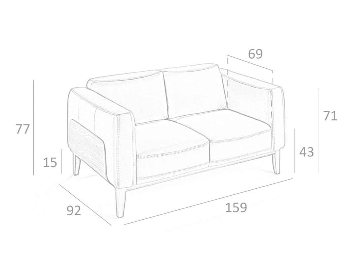 Sofá de piel tapizado con detalles de nogal Angel Cerdá