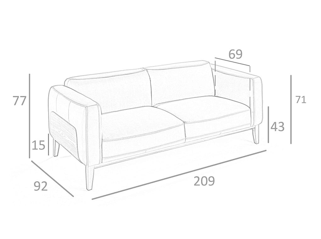 Sofá de diseño moderno tapizado en piel blanca Angel Cerdá.