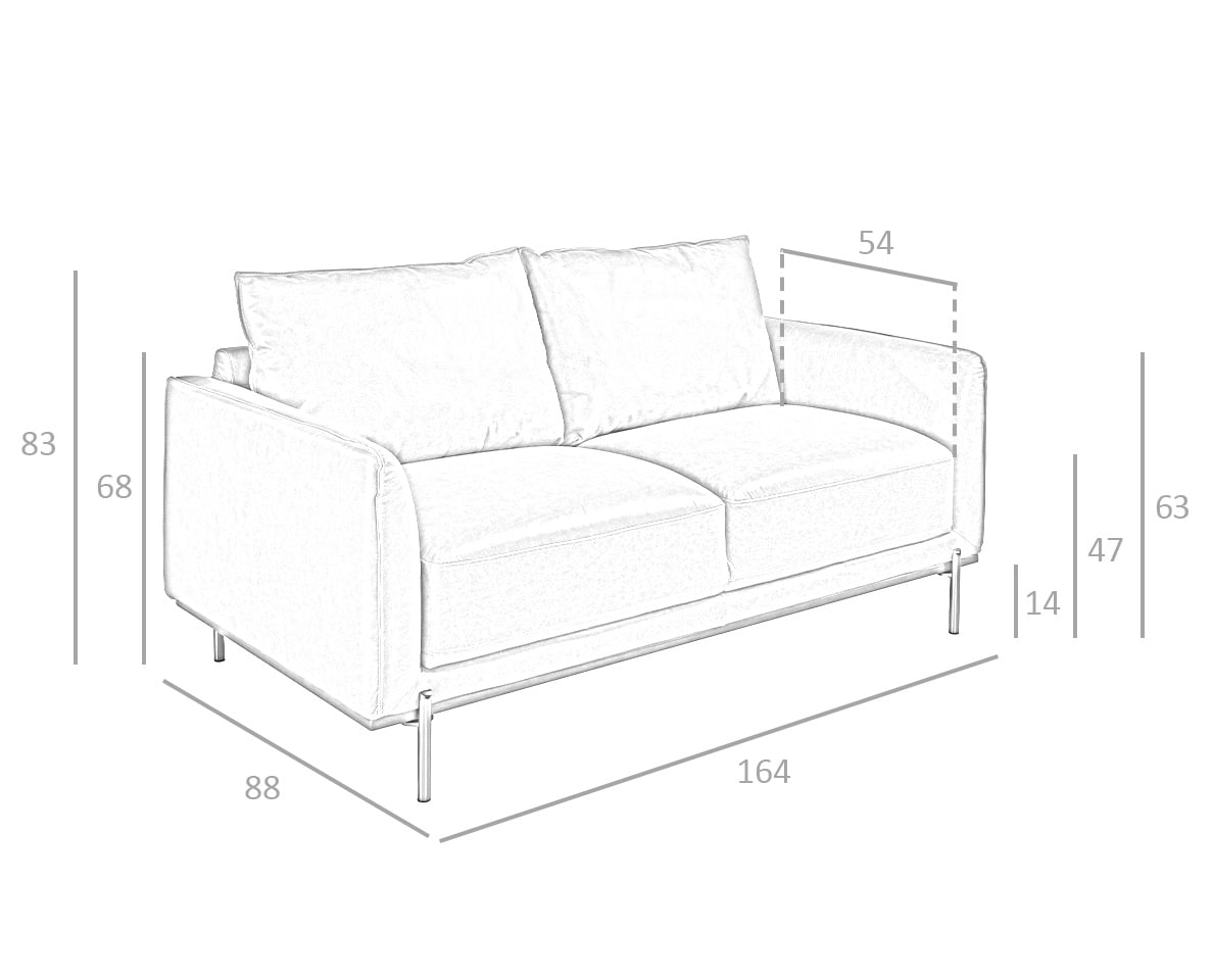Sofá de dos plazas de piel de búfalo marrón Angel Cerdá