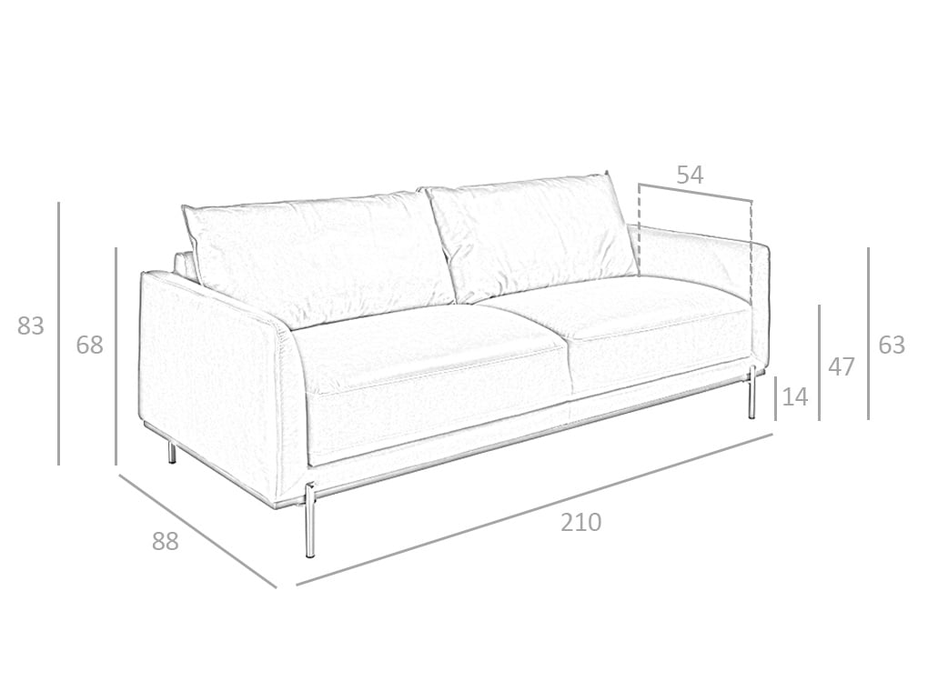 Sofá de 3 plazas de piel de búfalo marrón Angel Cerdá.