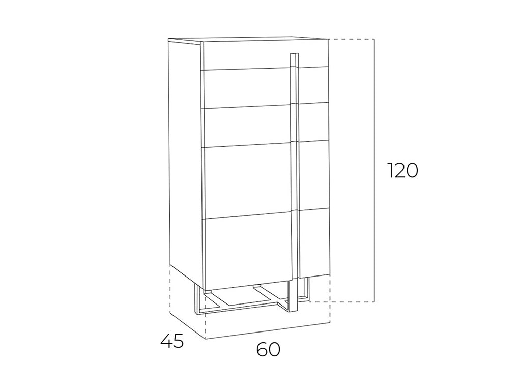 Cómoda blanca de acero cromado con 5 cajones de Angel Cerdá