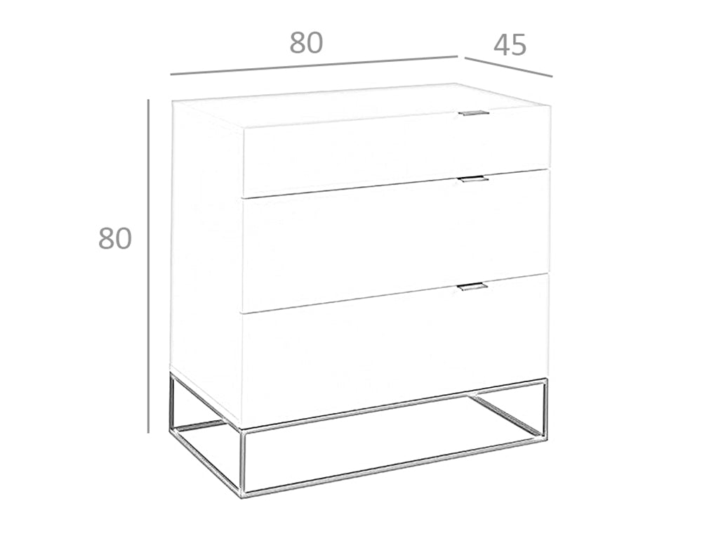 Mesa de noche negra de DM con estructura de acero Angel Cerdá