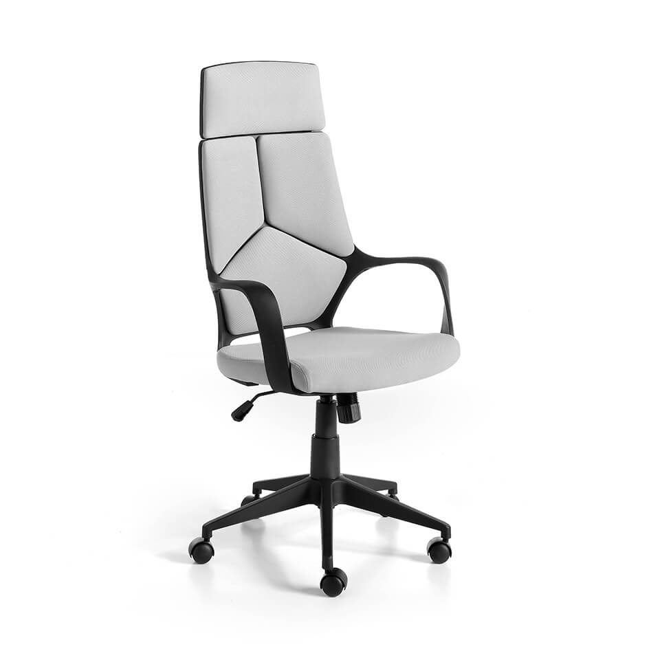 Silla de Oficina Giratoria Gris con Brazos y Soporte Negro Angel Cerdá