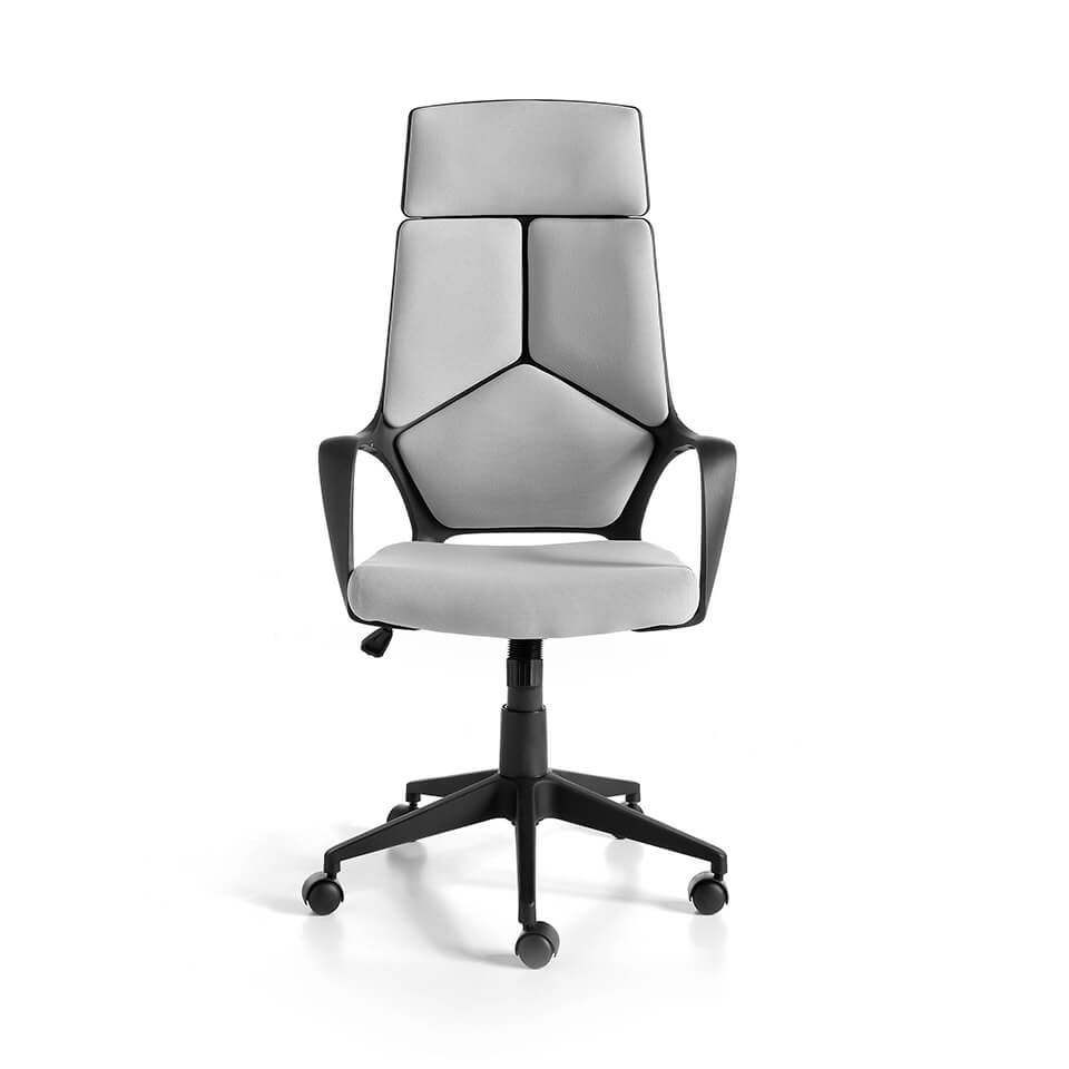 Silla de Oficina Giratoria Gris con Brazos y Soporte Negro Angel Cerdá