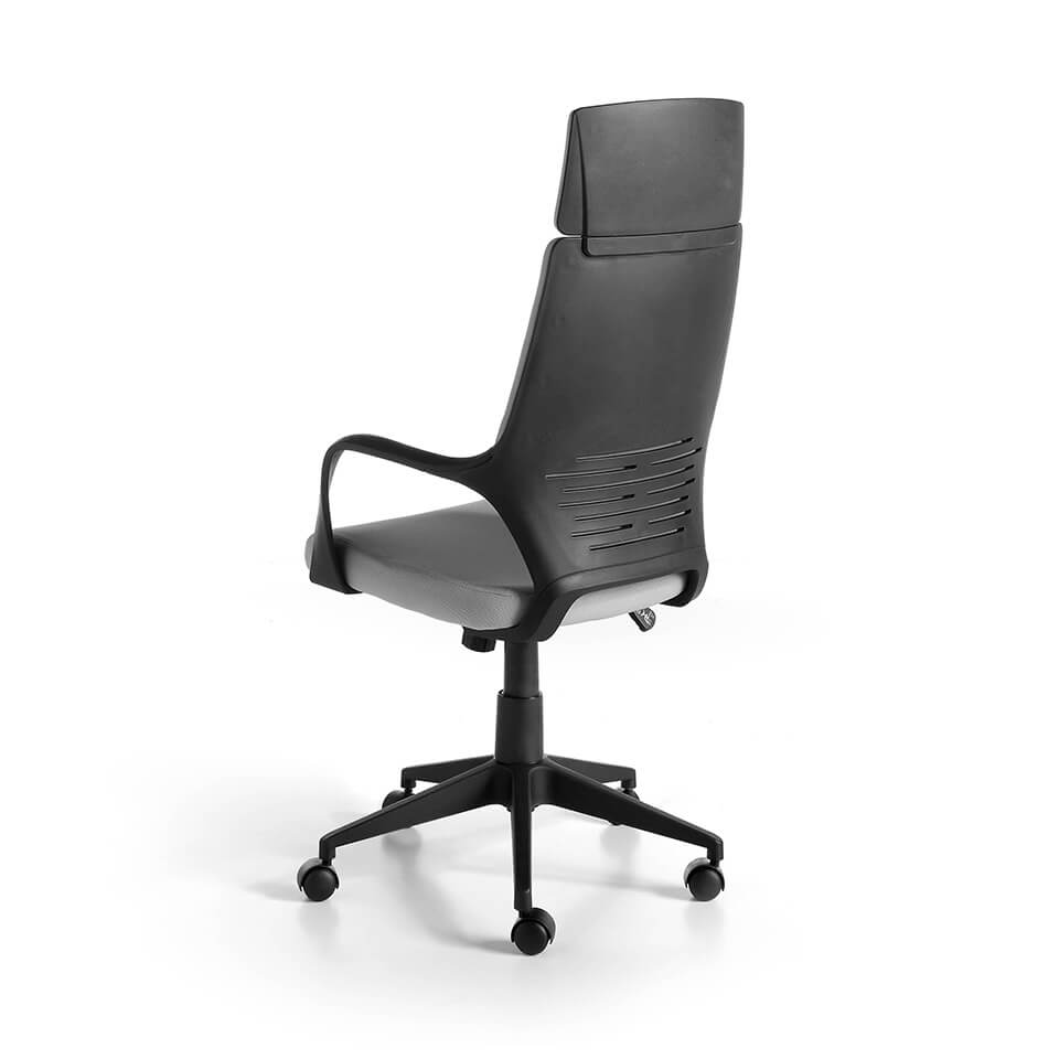 Silla de Oficina Giratoria Gris con Brazos y Soporte Negro Angel Cerdá