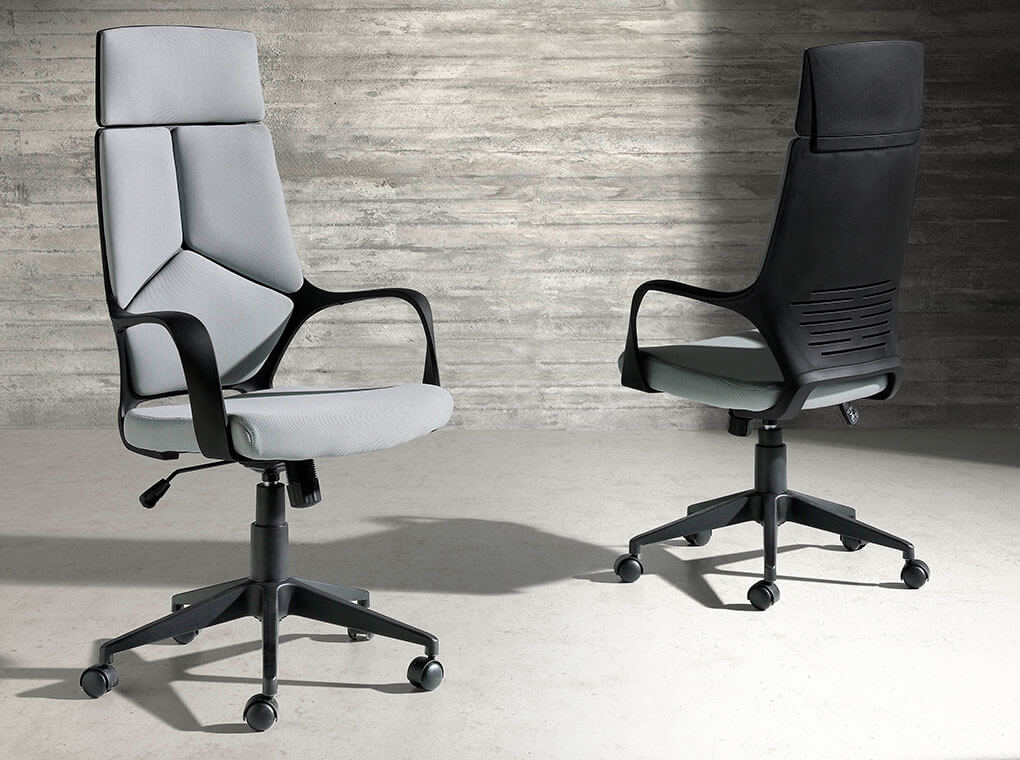 Silla de Oficina Giratoria Gris con Brazos y Soporte Negro Angel Cerdá