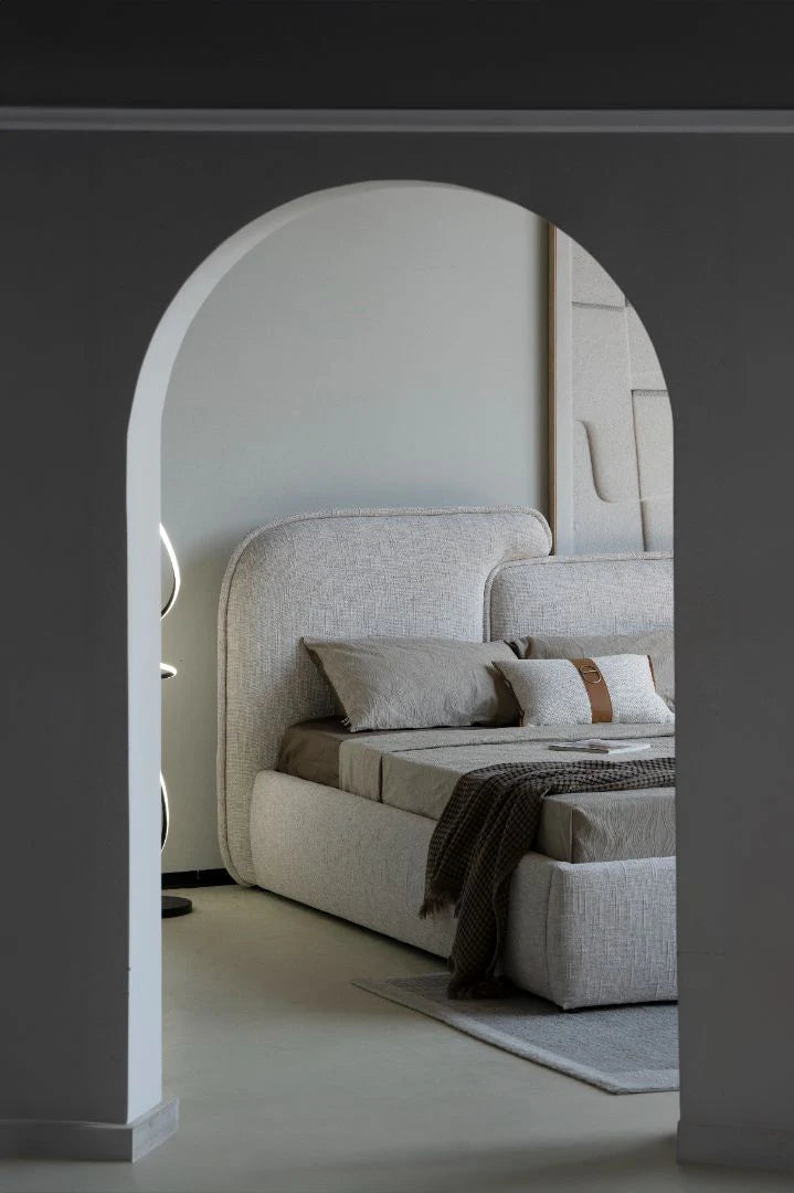 Cama VERNA – Diseño contemporáneo con almacenaje inteligente 185x223x113 Luxet