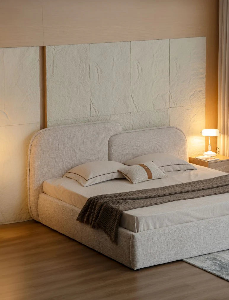 Cama VERNA – Diseño contemporáneo con almacenaje inteligente 185x223x113 Luxet