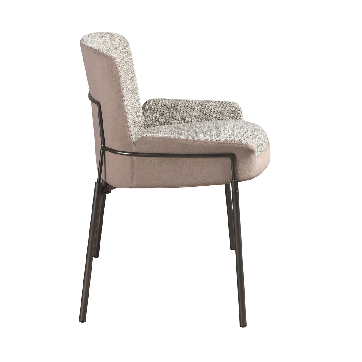 Silla gris y marrón con patas acero oscuro | Luxet.es