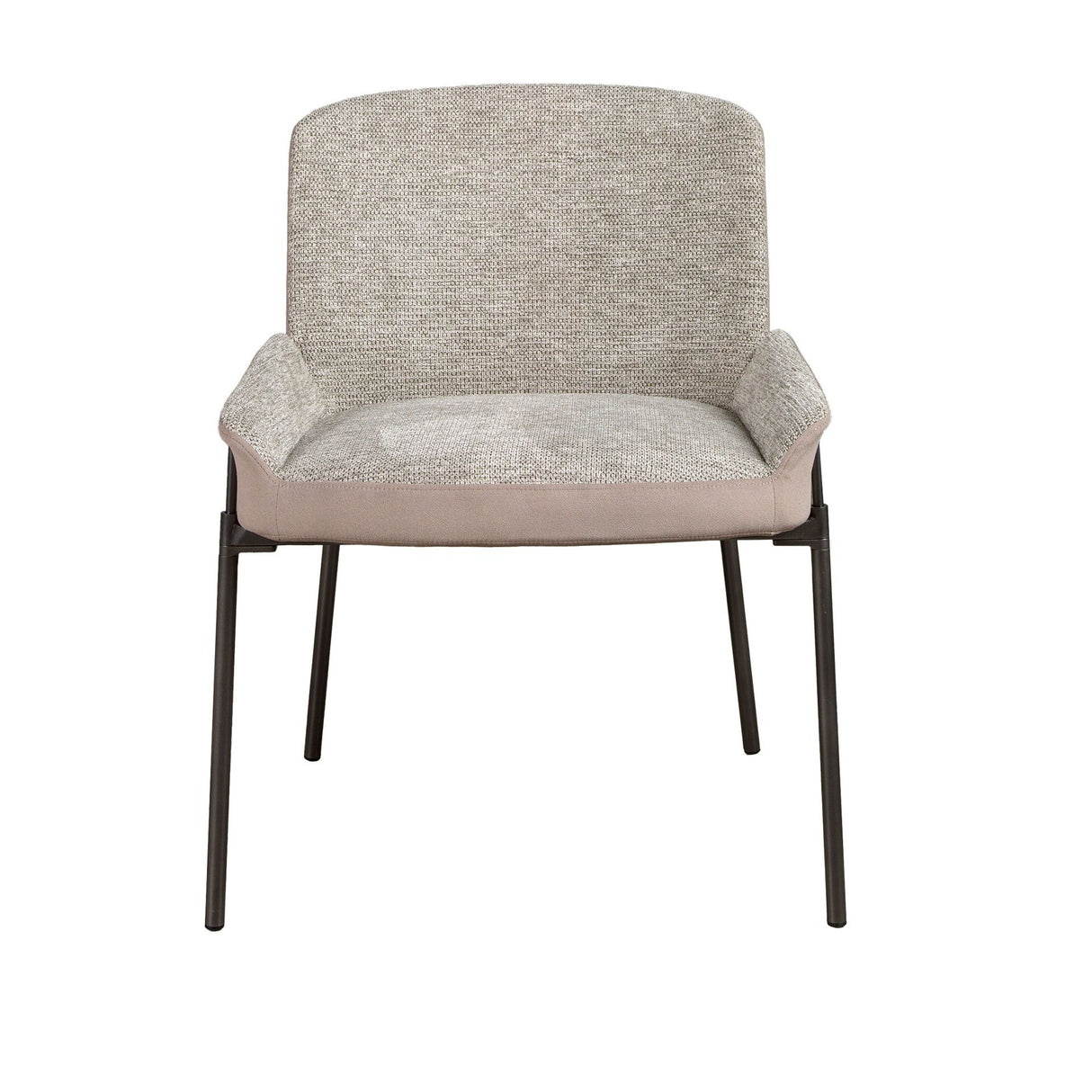 Silla gris y marrón con patas acero oscuro | Luxet.es