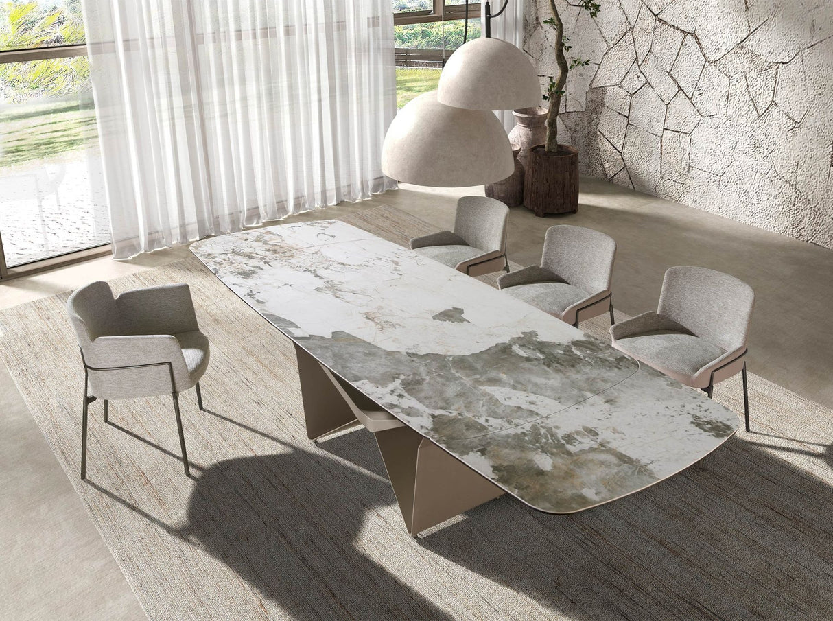 Silla gris y marrón con patas acero oscuro | Luxet.es