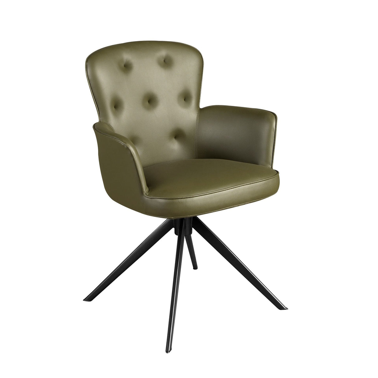 Silla giratoria verde con patas negras | Luxet.es