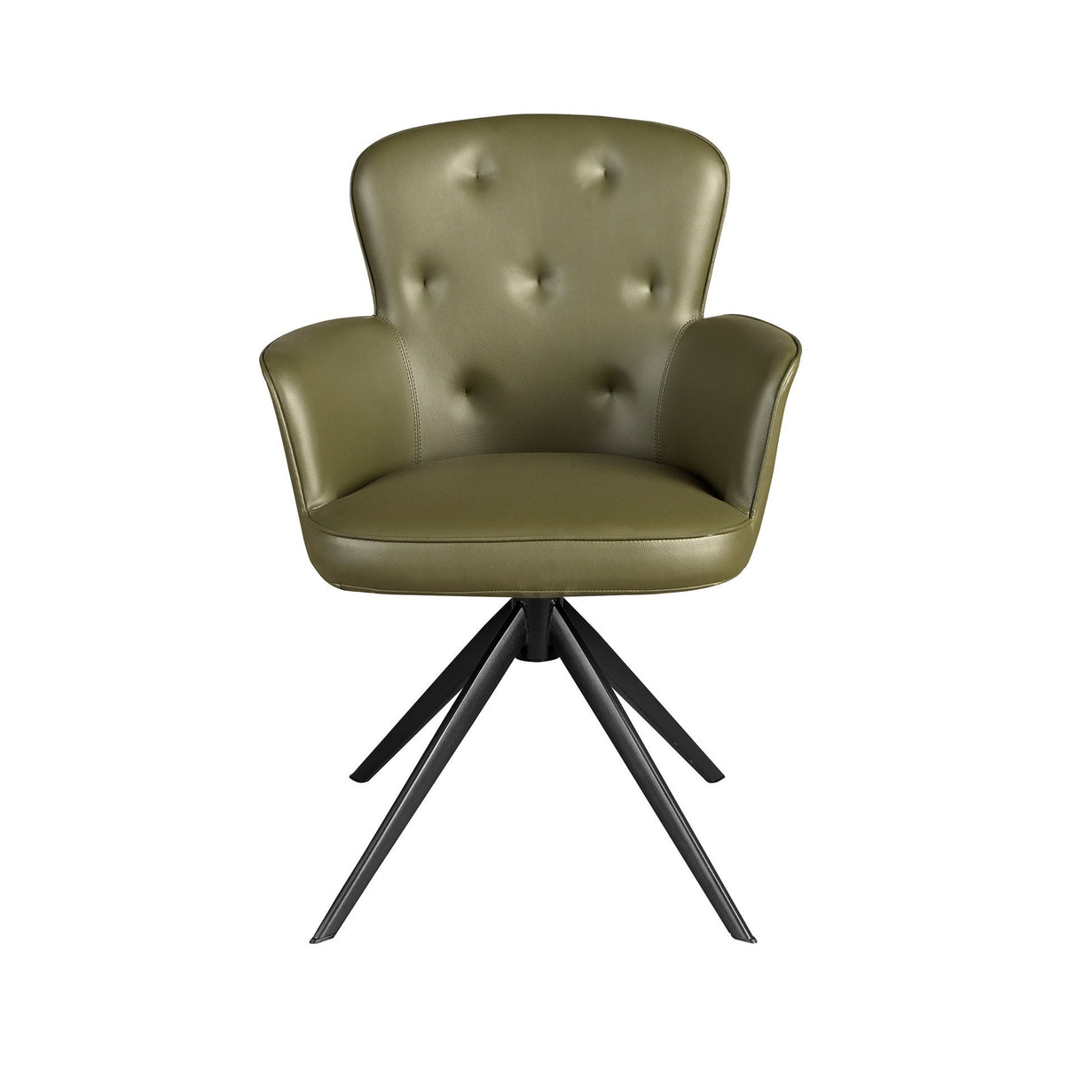 Silla giratoria verde con patas negras | Luxet.es