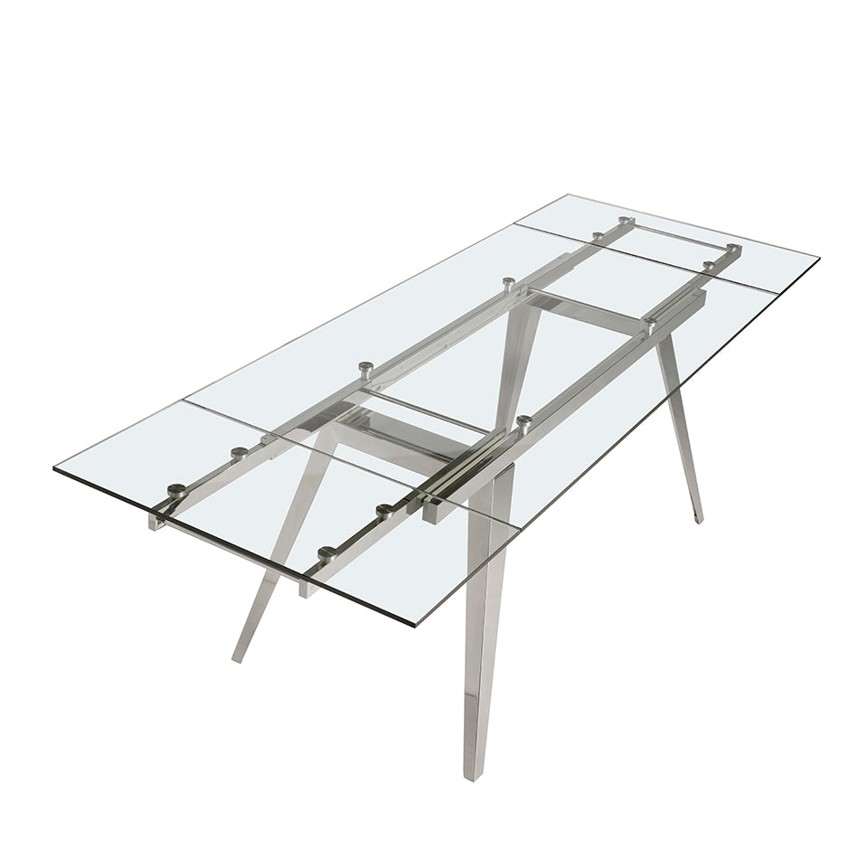 Mesa de comedor con tapa de vidrio y extensiones Angel Cerdá