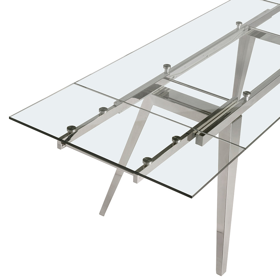 Mesa de comedor con tapa de vidrio y extensiones Angel Cerdá