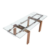 Mesa de comedor extensible de vidrio con patas de nogal 160x90cm Angel Cerdá