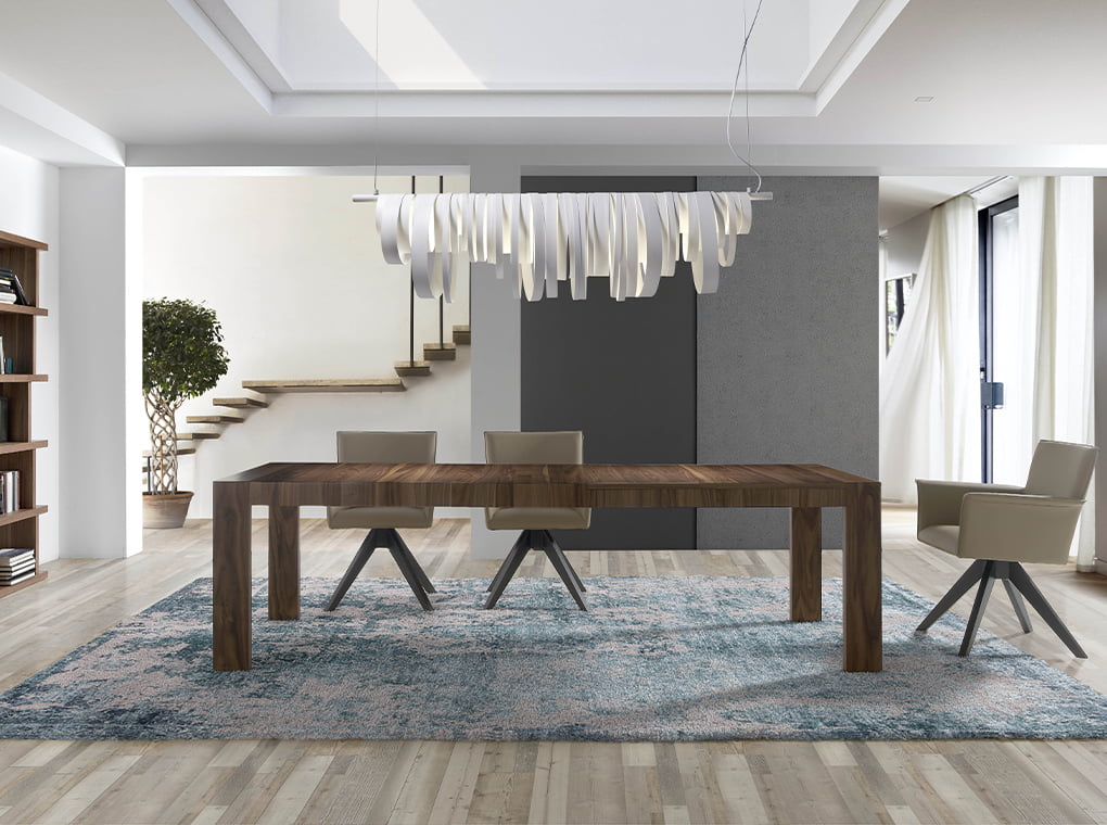 Mesa de comedor extensible de nogal con diseño moderno 160/260x100 cm Angel Cerdá