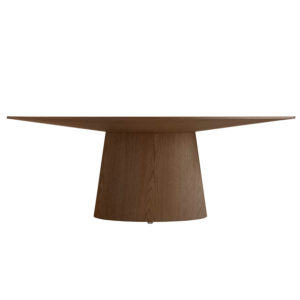 Mesa de comedor de nogal con base ovalada de Angel Cerdá